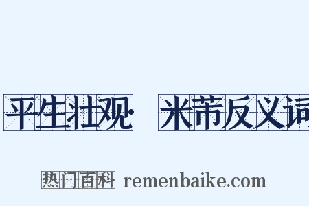 平生壮观·米芾反义词是什么意思的图片